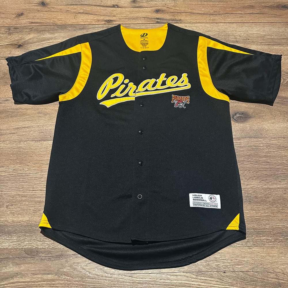 Dynasty‎ Pittsburgh Pirates Black Yellow Baseball Jersey Mens Size M